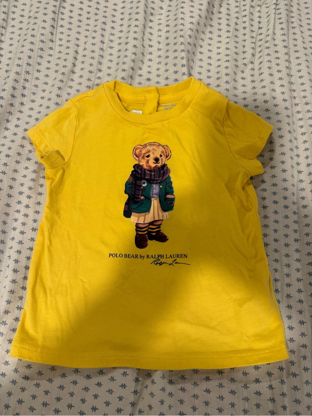 Ralph Lauren Kids Bright Yellow Polo Bear Tee